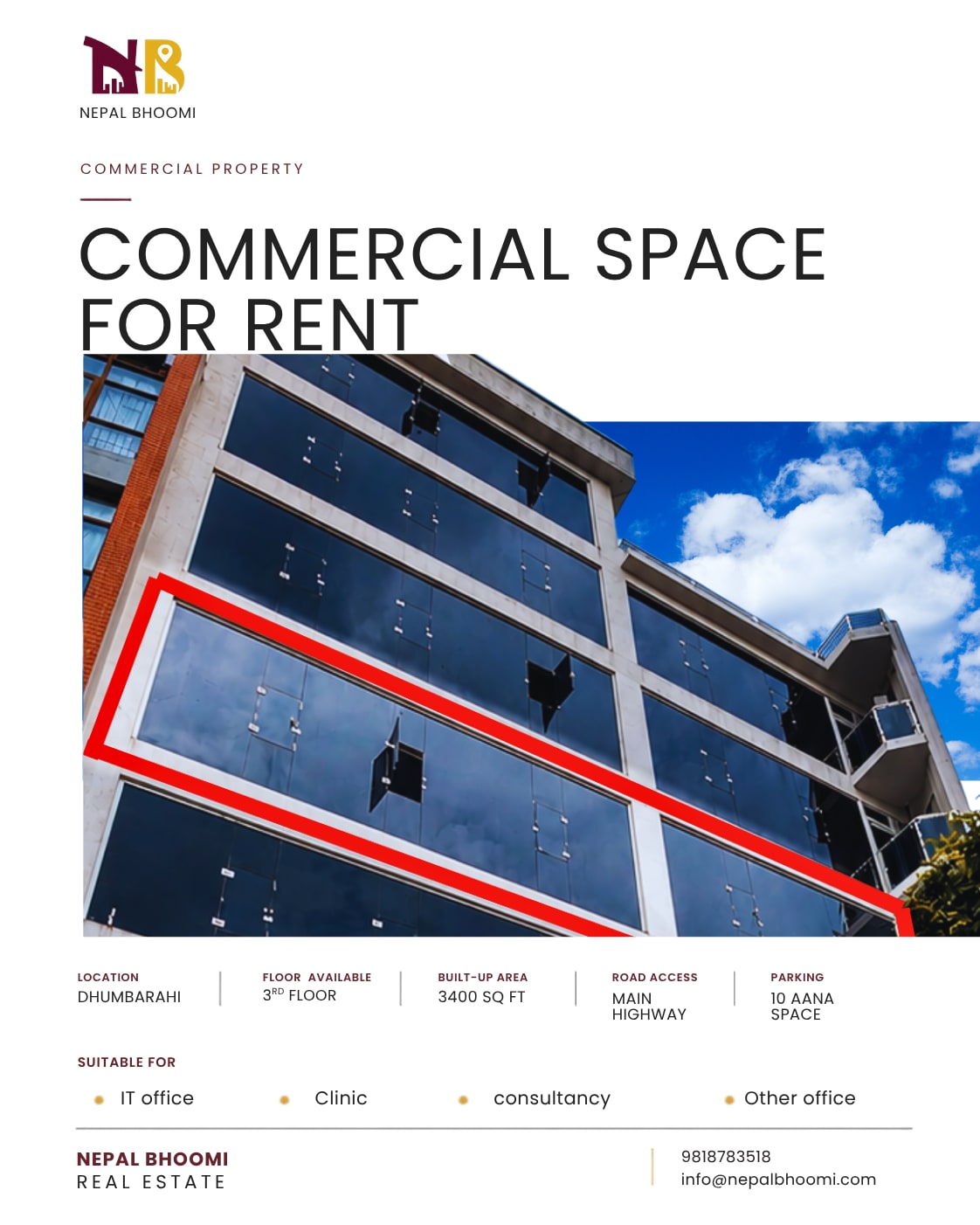 3rd-Floor Office Space for Rent in Dhumbarahi, photo 2